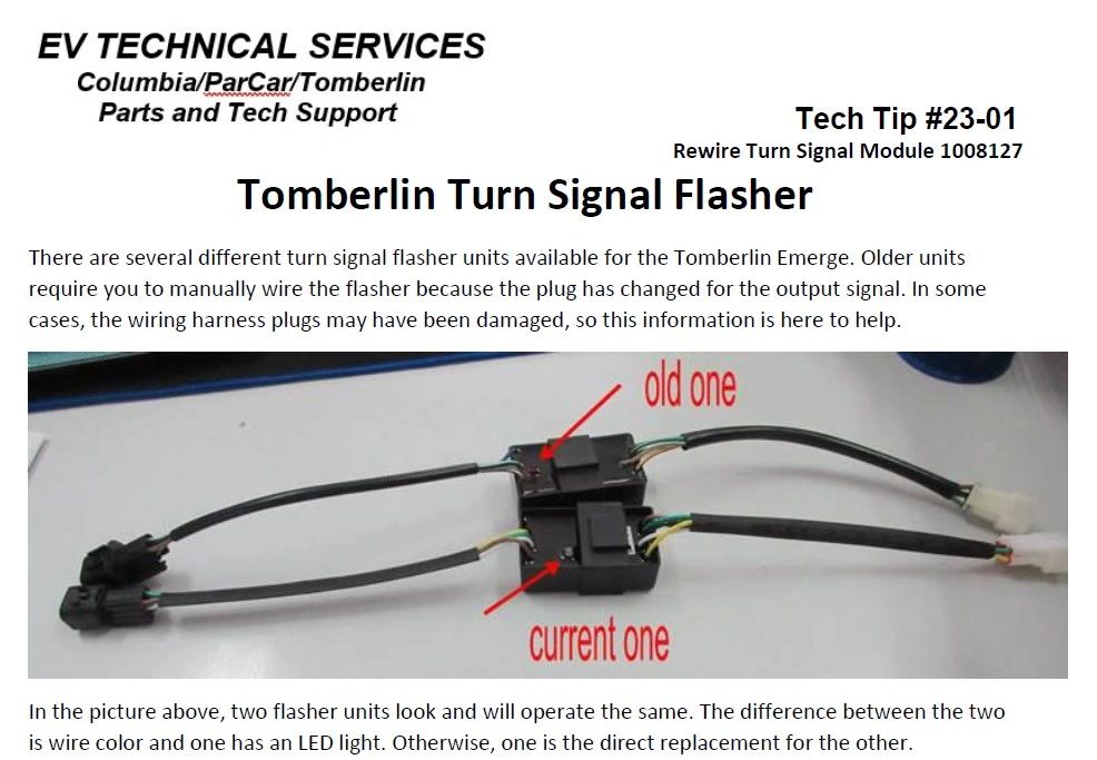 Tech Tip Tomberlin Emerge & Columbia Journeyman Turn Signal Module | 2301